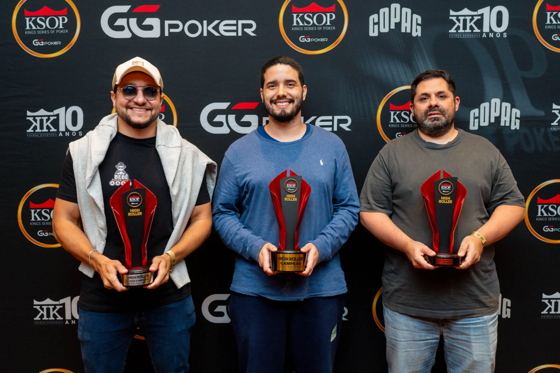 Pódio do High Roller do KSOP GGPoker Rio de Janeiro