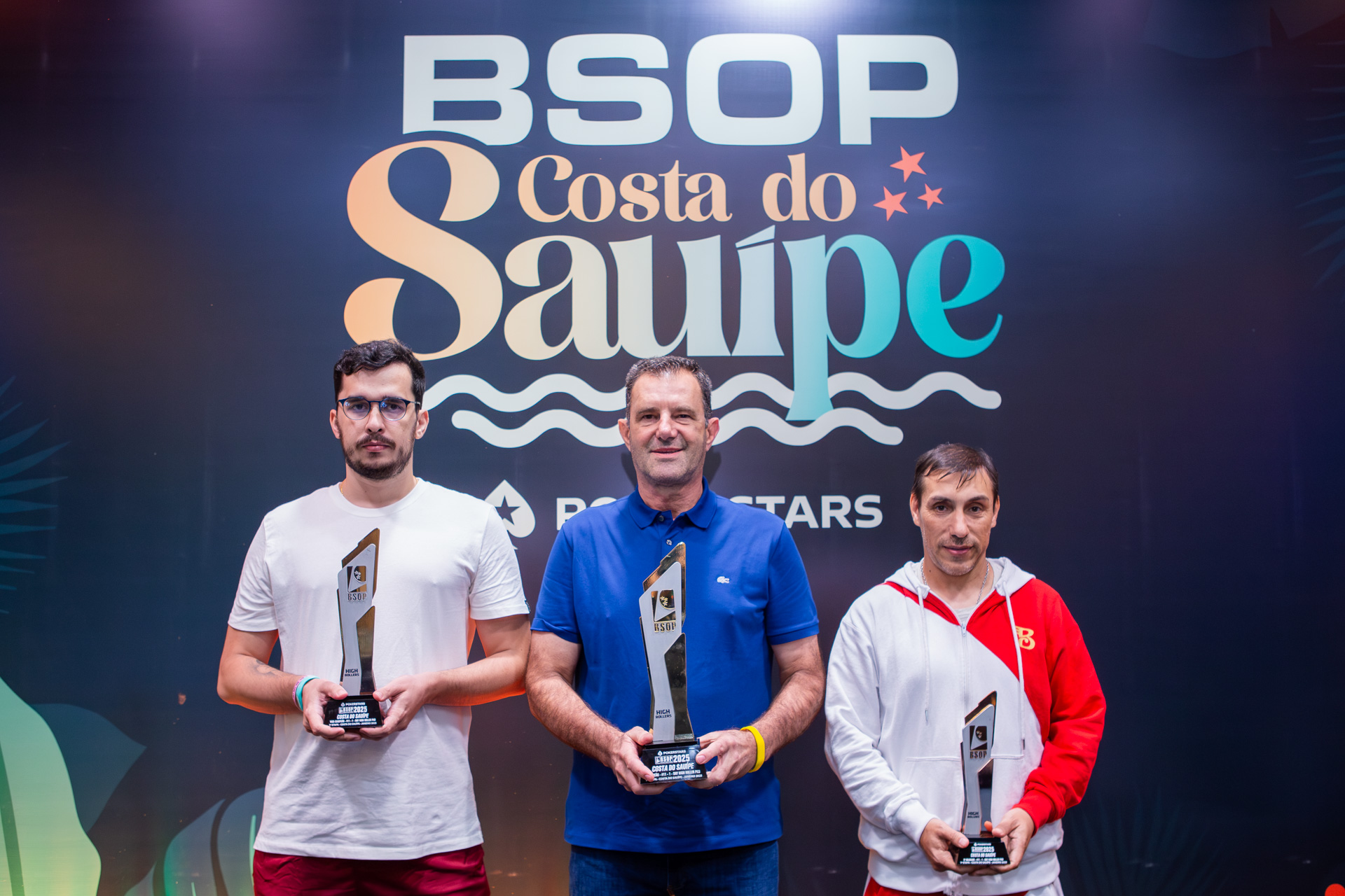 Pódio do 1-Day High Roller PKO do BSOP Costa do Sauípe