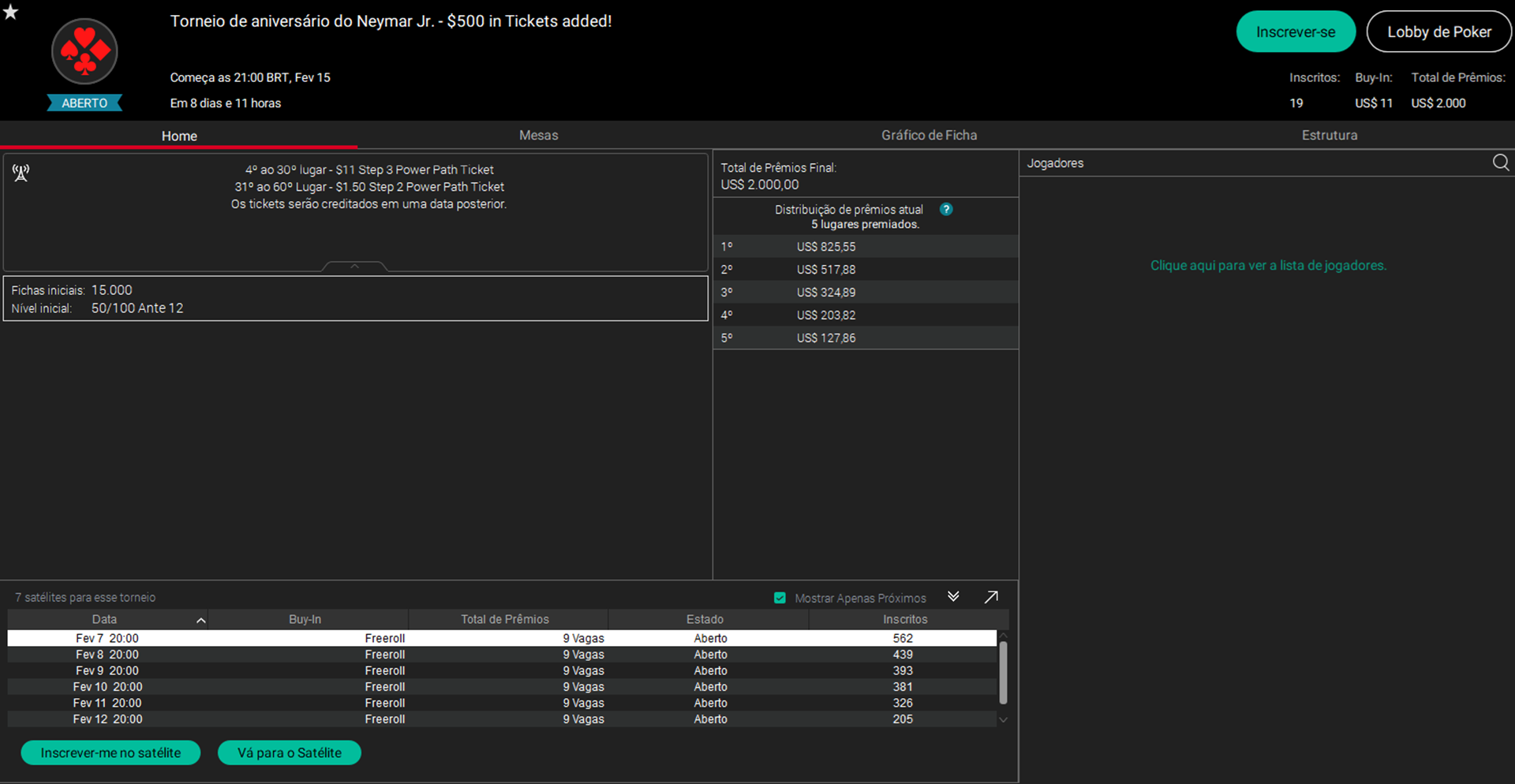 PokerStars Torneio do Neymar