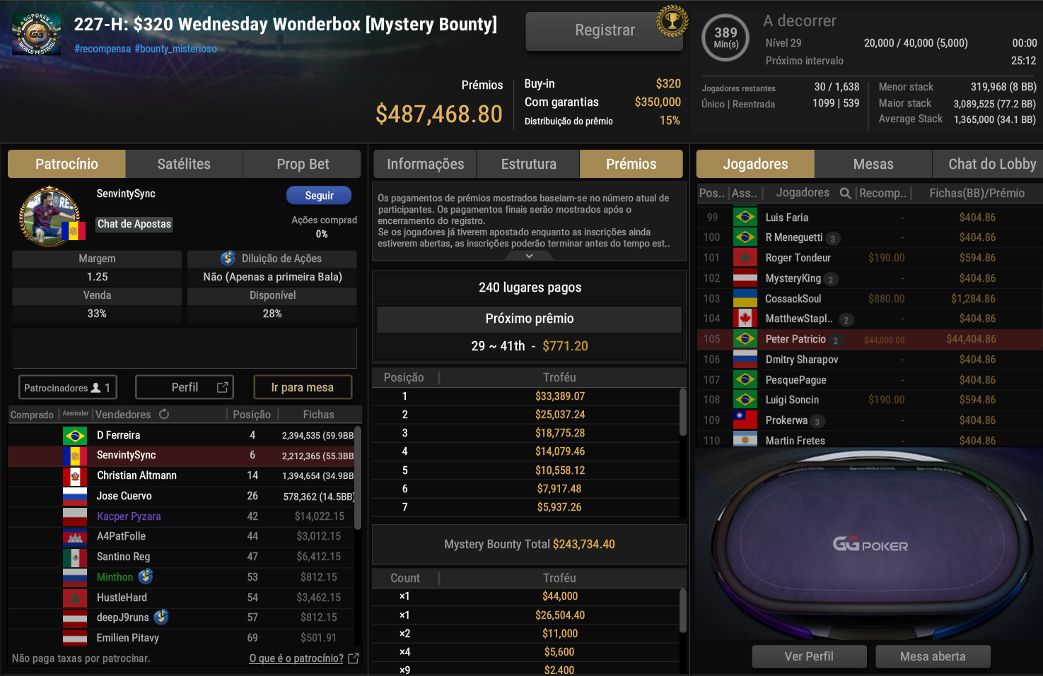 GGPoker GGWF 227-H US$ 320 Wednesday Wonderbox [Mistery Bounty] 28maio2025