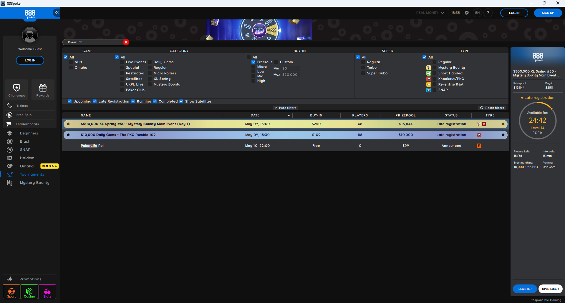 PokerLife Roll Lobby 11.05.2025
