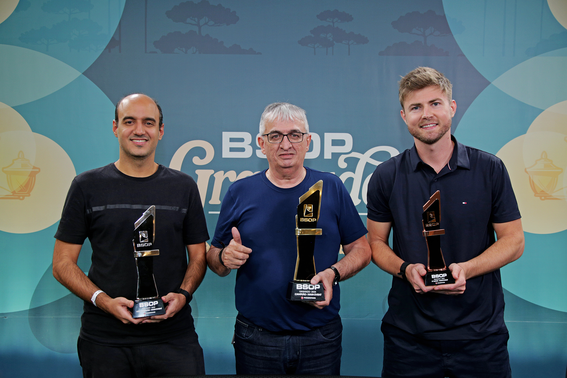 Pódio do Main Event do BSOP Gramado