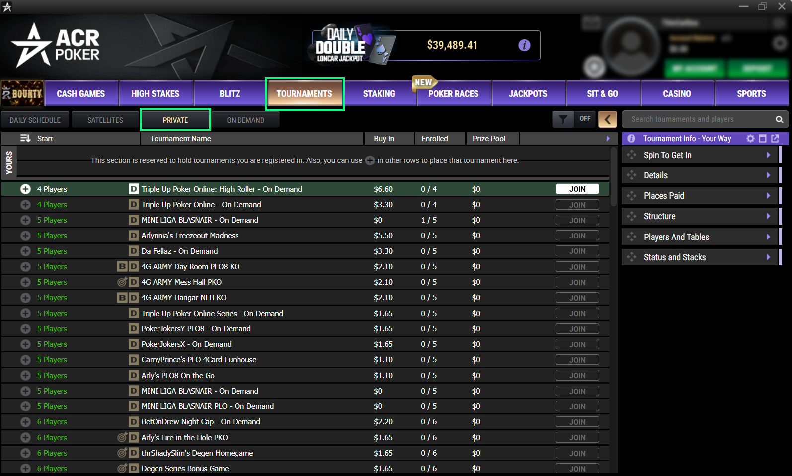Freeroll Exclusivo PokerLife ACR - passo 1