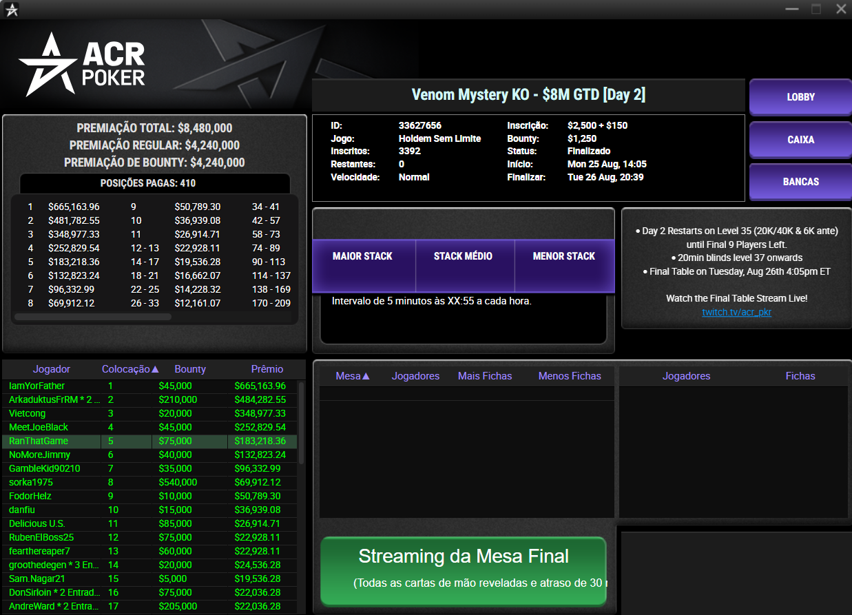 ACR Poker Venom Mystery KO 26ago2025