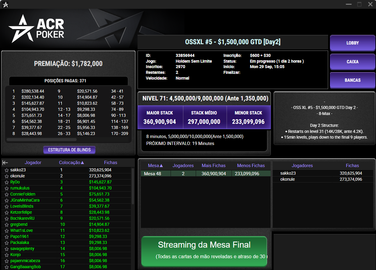 ACR Poker OSSXL #5 30set25