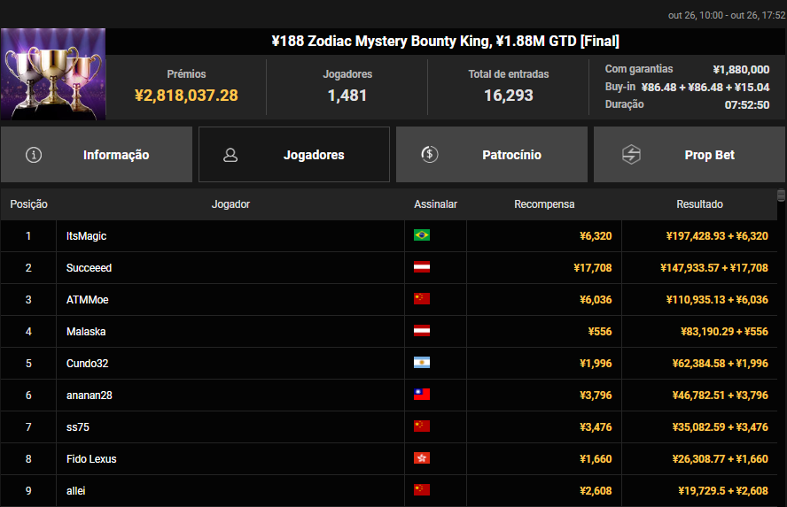 ¥ 188 Zodiac Mystery Bounty King