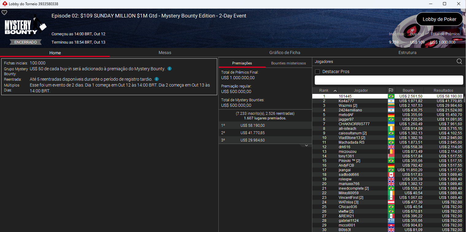 Episode 2 US$ 109 Sunday Million