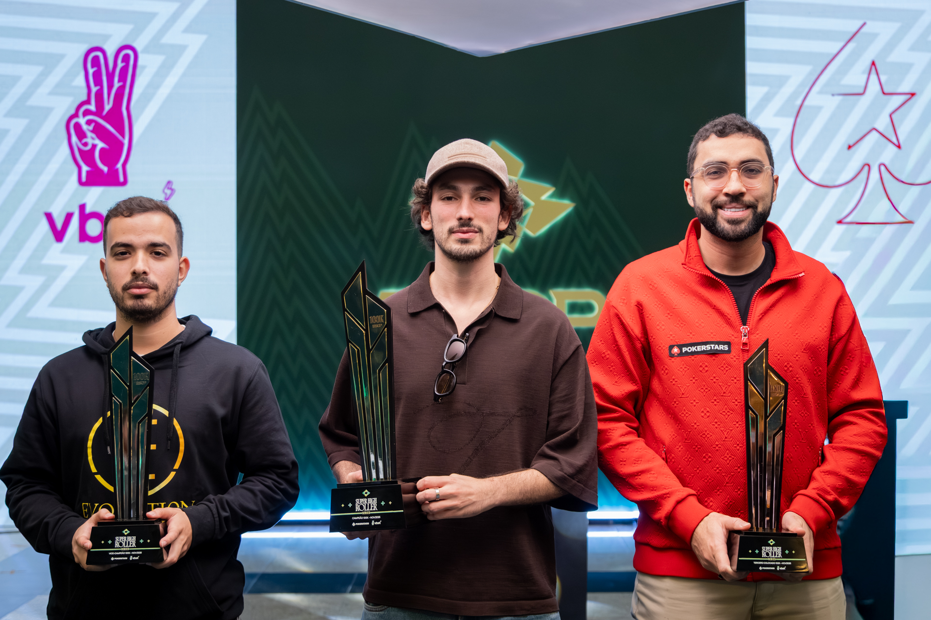 Pódio do R$ 100.000 Super High Roller do BSOP Millions