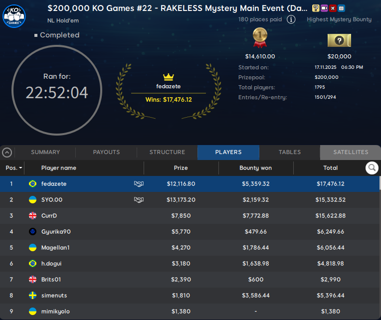 888poker KO Games #22 18nov25