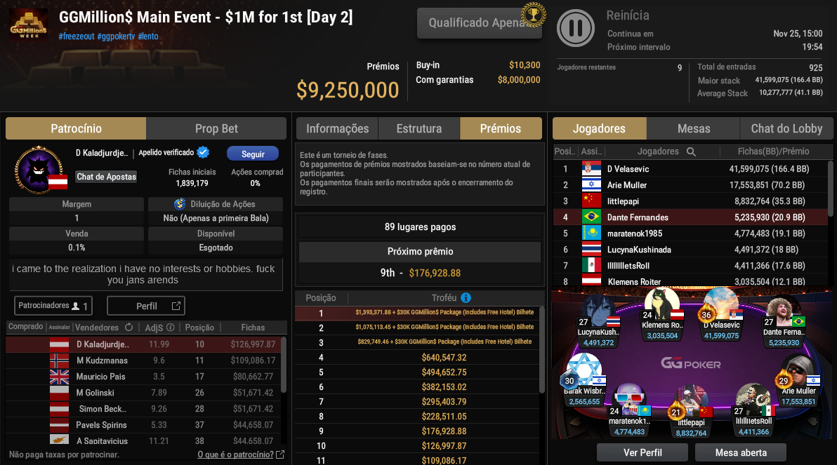 GGPoker $10300 GGMillion$ Main Event 24nov25