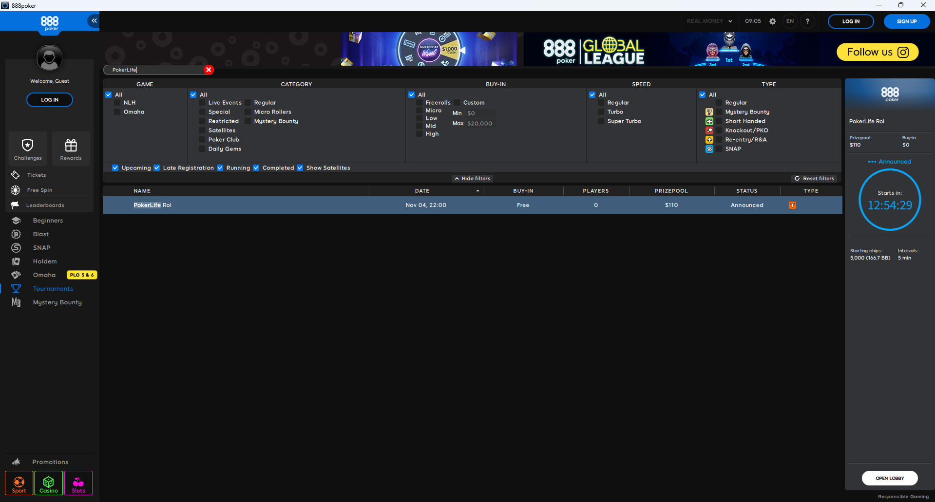 PokerLife Roll Lobby 04.11.2025