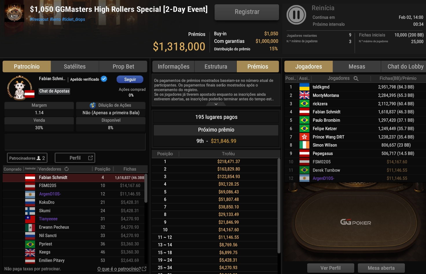 GGPoker US$ 1.050 GGMasters High Rollers Special [2-Day] 01fev2026