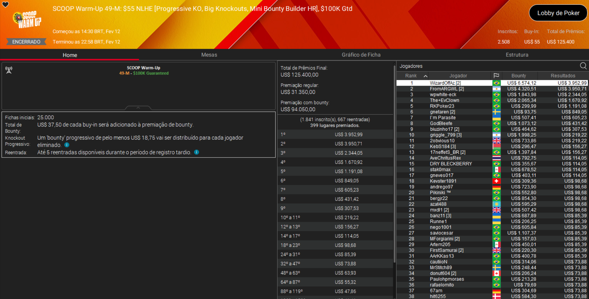 PokerStars SCOOP Warm-Up 49-M US$ 55 NLHE [PKO Big Knockouts Mini Bounty Builder] 12fev2026