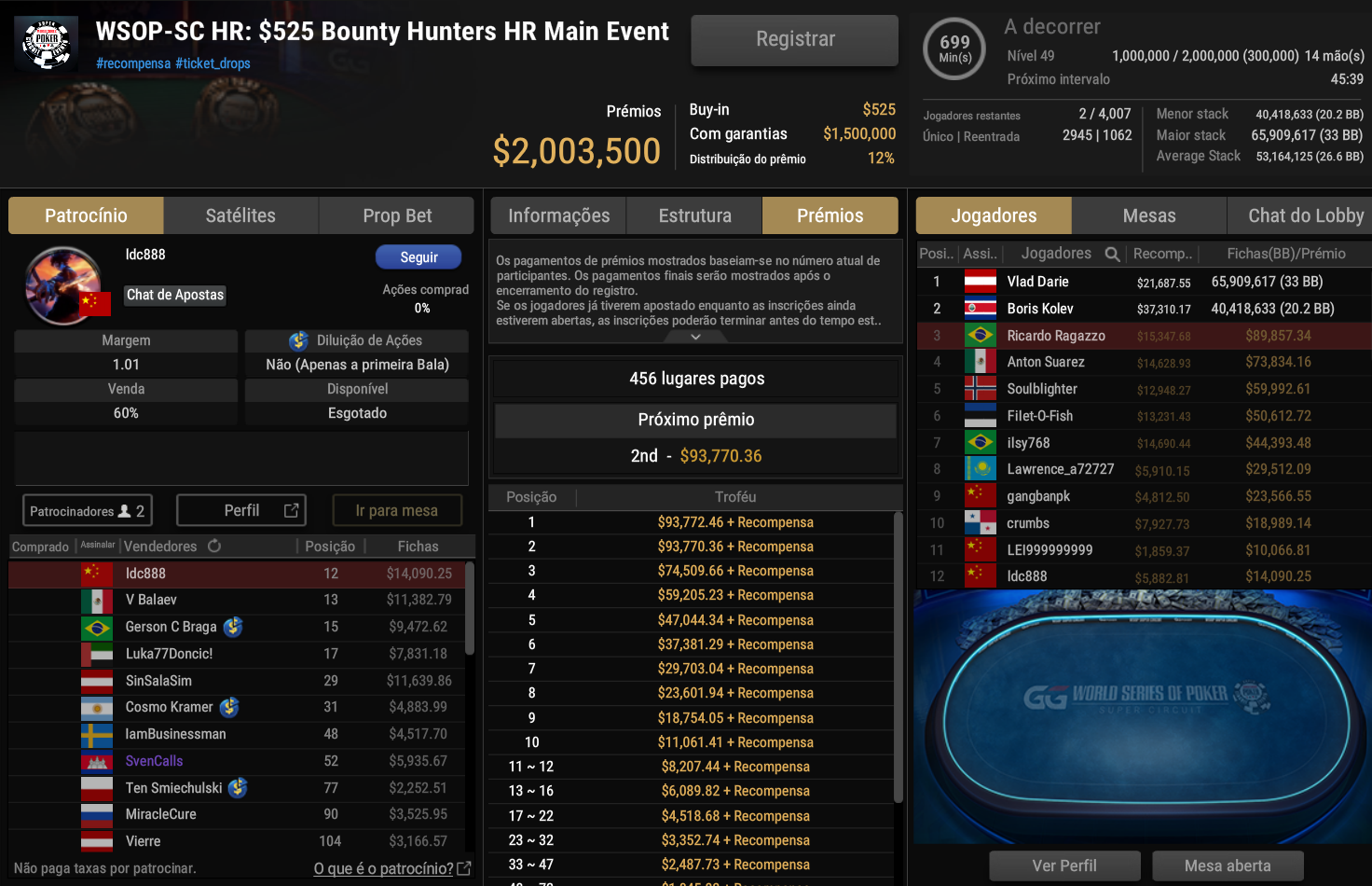GGPoker WSOP-SC HR US$ 525 Bounty Hunters HR Main Event 29mar2026