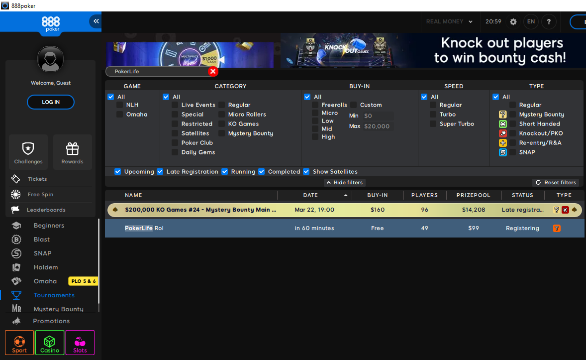 PokerLife Roll Lobby 22.03.2026