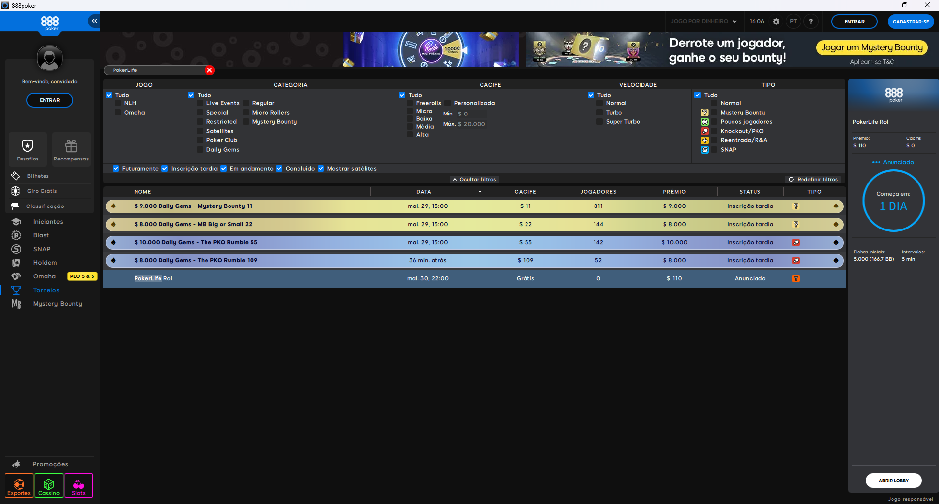 PokerLife Roll Lobby 30.05.2026