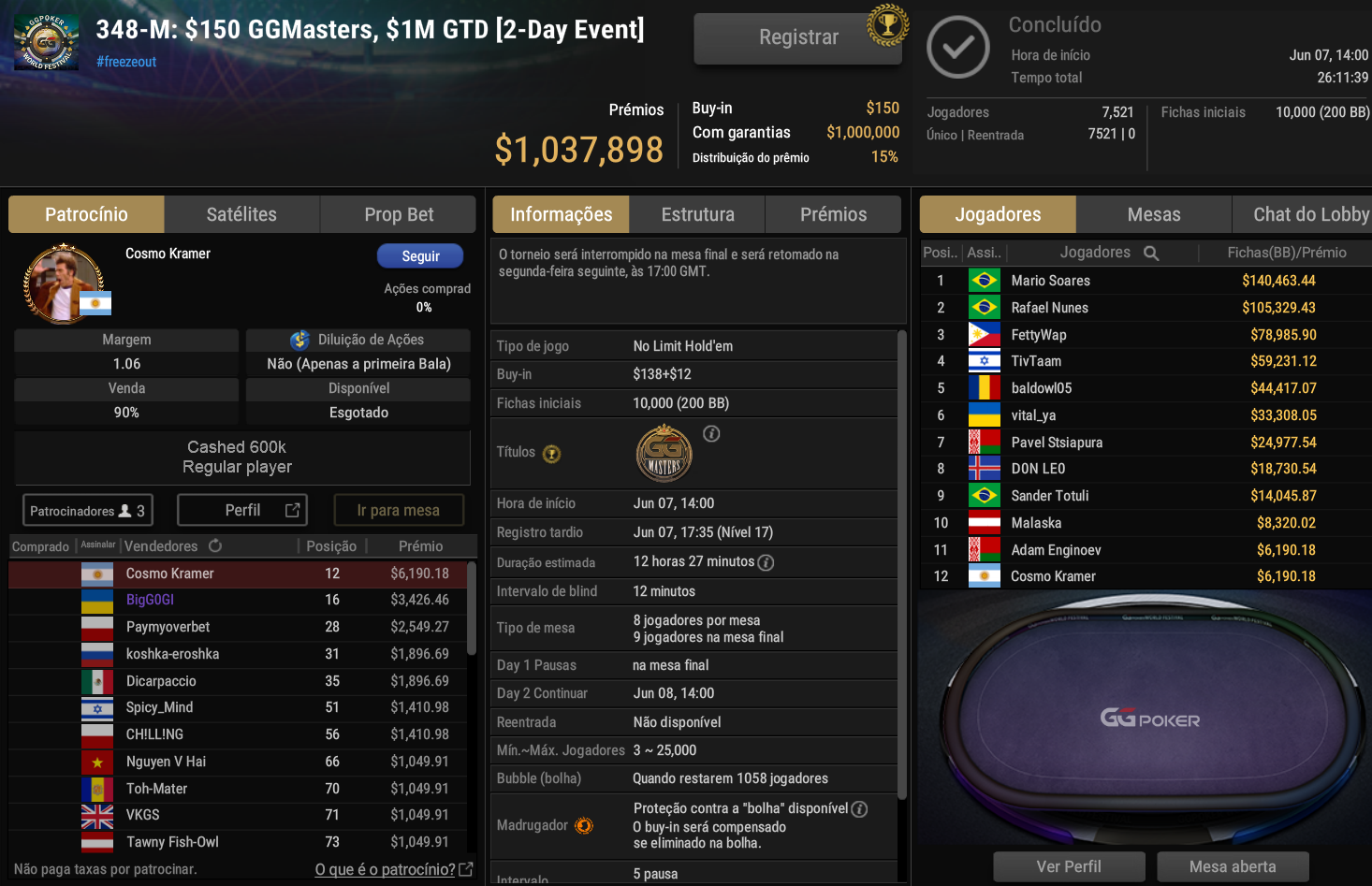 GGPoker GGWF 348-M US$ 150 GGMasters 08jun2026