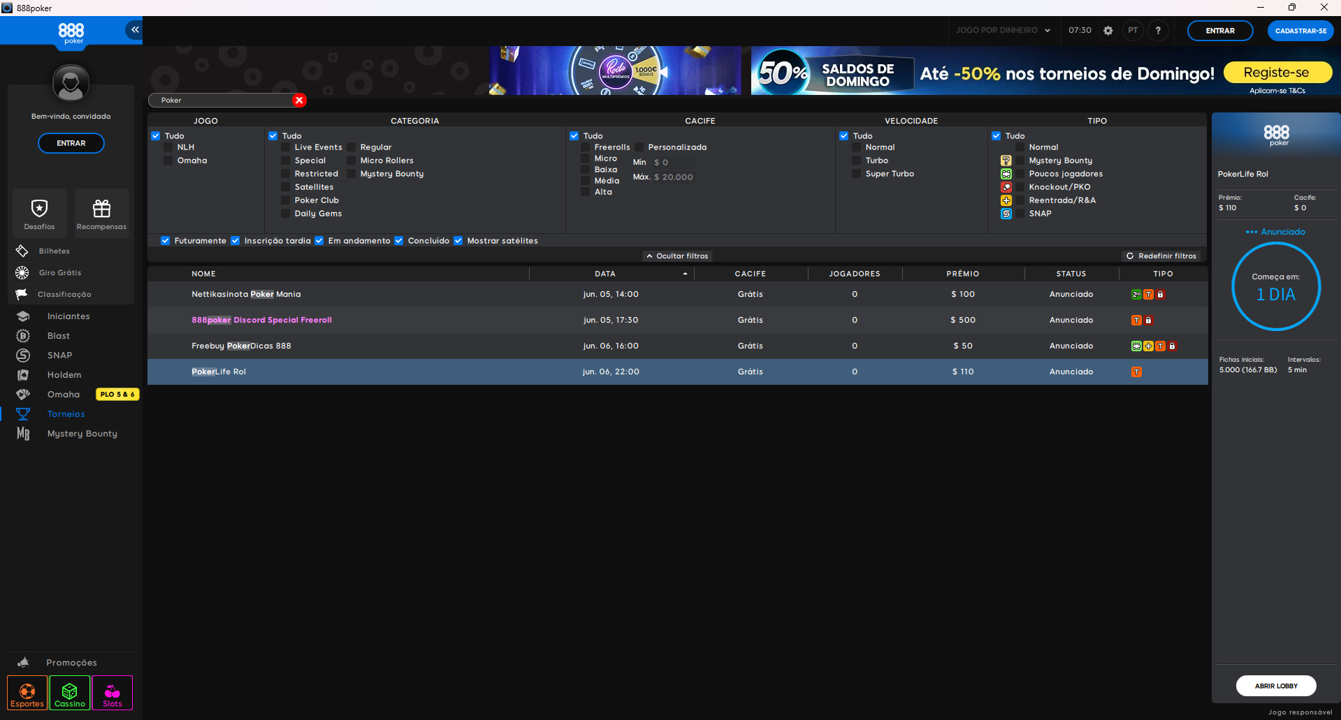 PokerLife Roll Lobby 06.06.2026