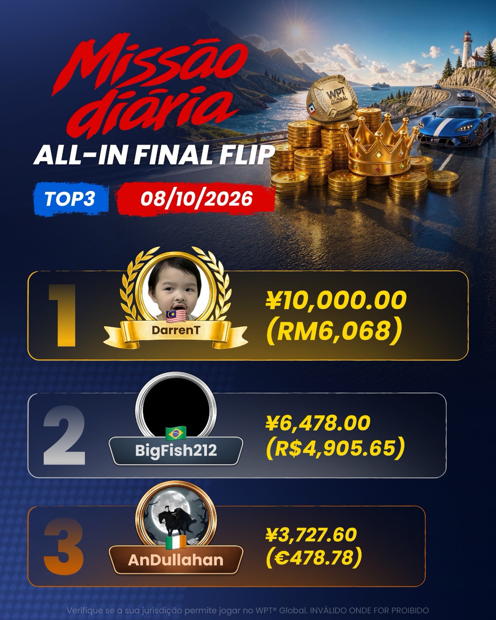 Missão Diária WPT Asia Series - BigFish212