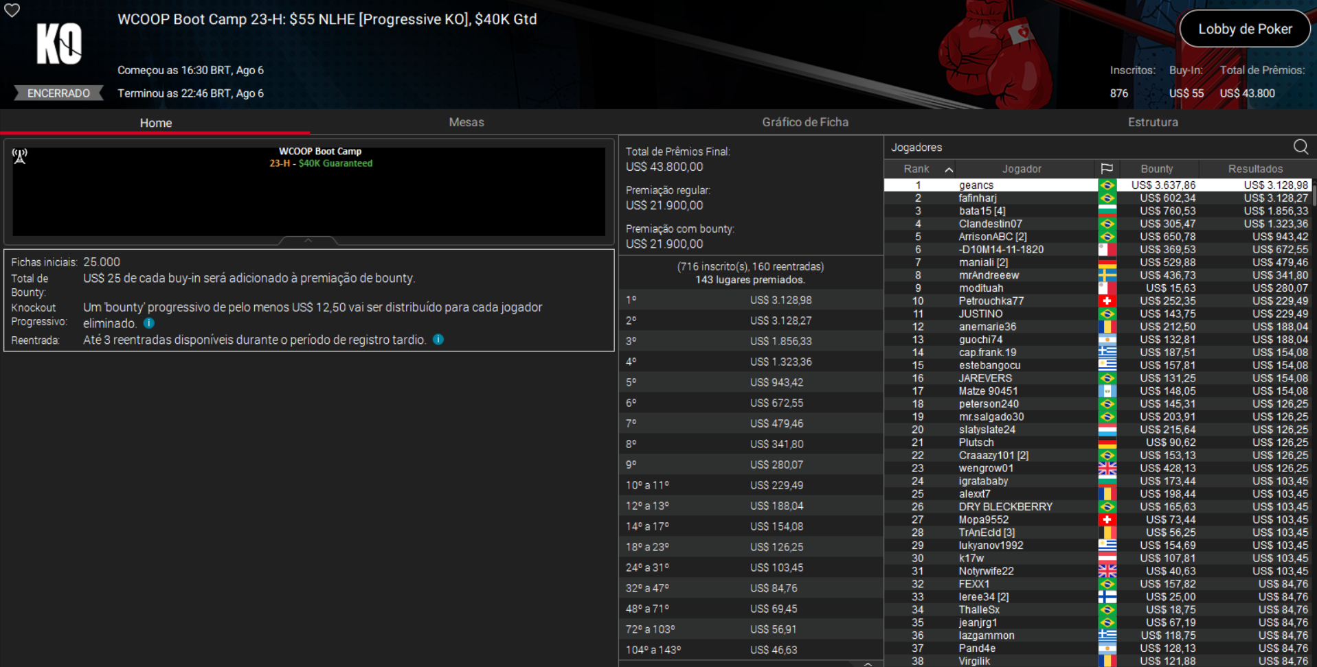 PokerStars WCOOP Boot Camp 23-H US$ 55 NLHE [PKO] 06ago2026