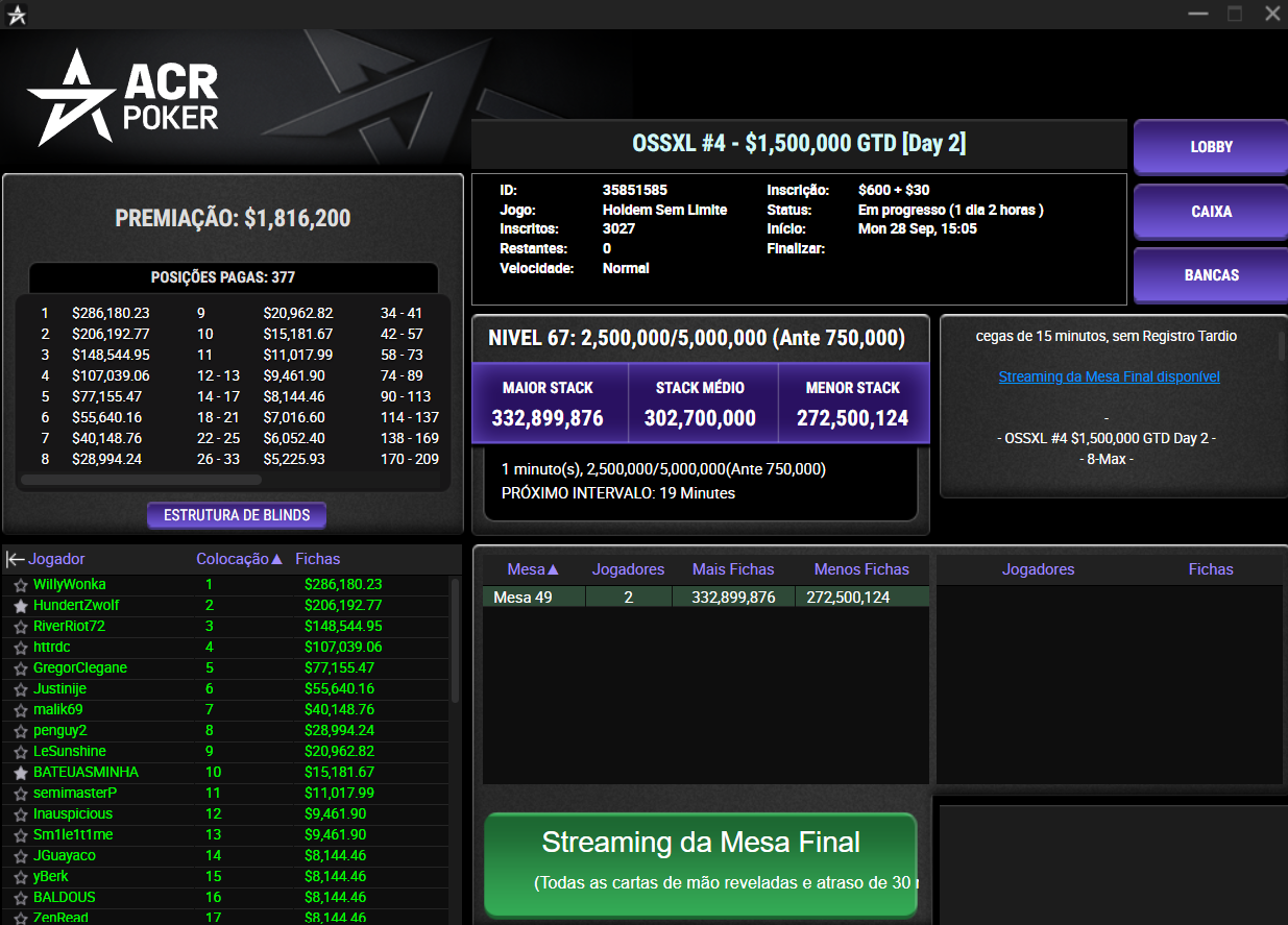 ACR Poker OSSXL #4 29set2026