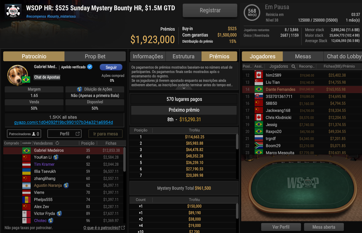 GGPoker WSOP HR US$ 525 Sunday Mystery Bounty HR 06set2026