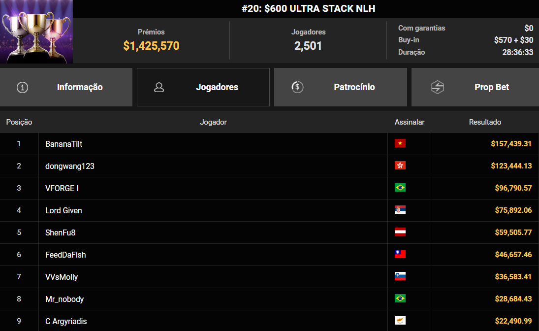GGPoker WSOP Online #20 US$ 600 ULTRA STACK NLH 13set2026
