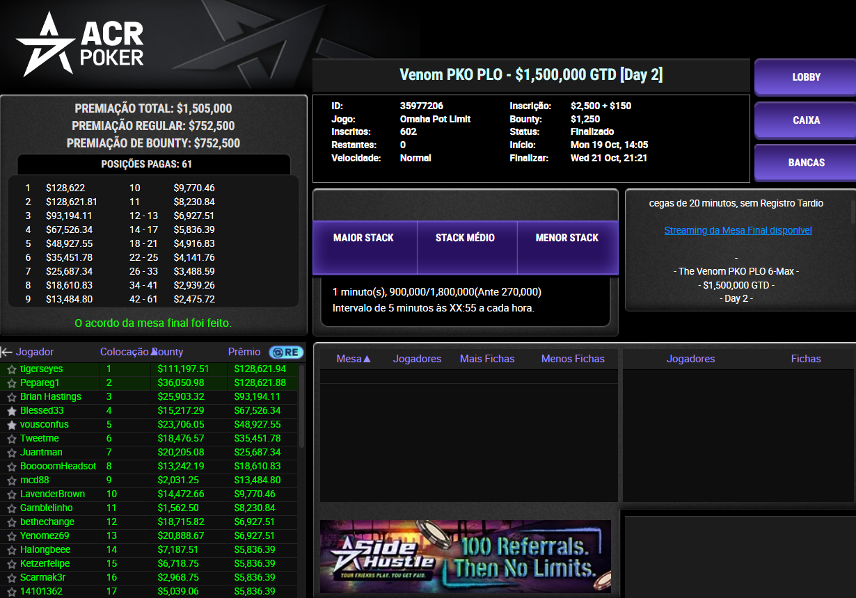 ACR Poker Venom PKO PLO 21out2026